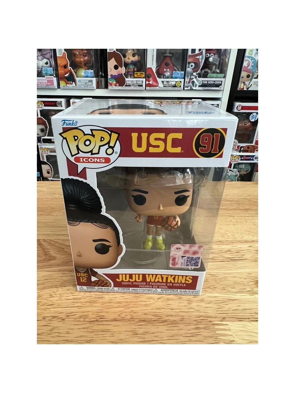 Juju Watkins Cardinal #12 Jersey Funko Pop #91 Icons USC Basketball Trojans CA